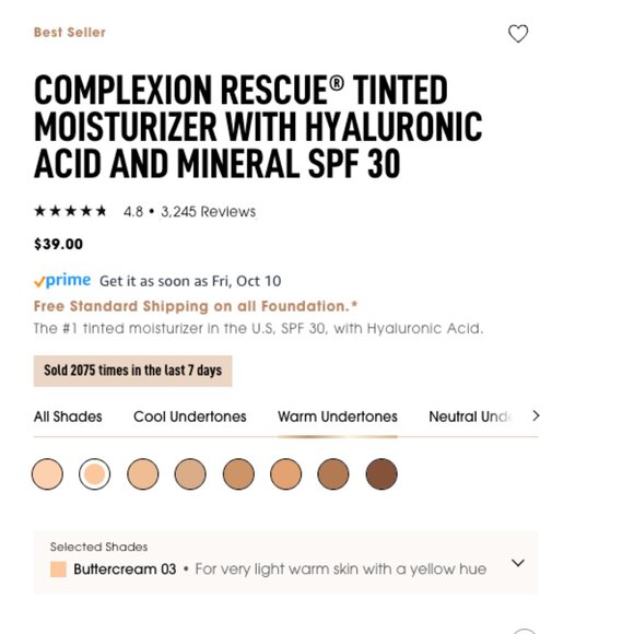 BareMinerals complexion rescue tinted moisturizer with hyaluronic acid and miner - Picture 3 of 9